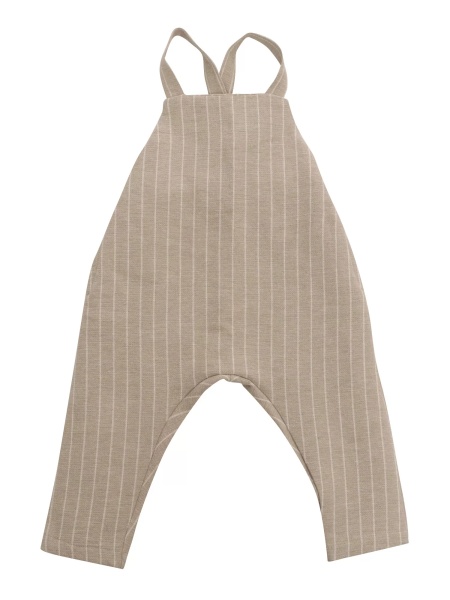 Salopete Beige pinstriped suit