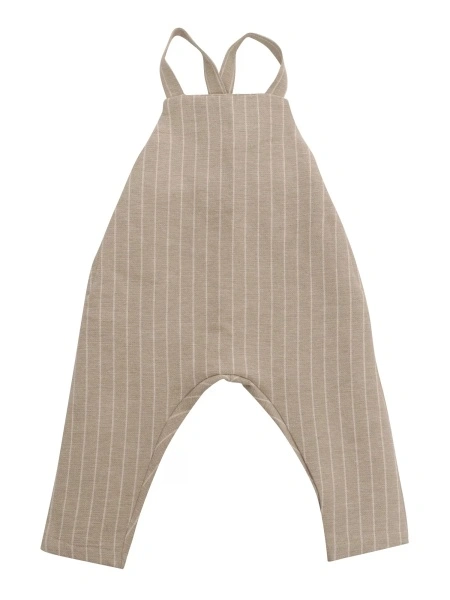 Salopete Beige pinstriped suit