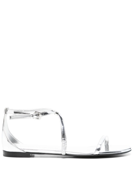 Sandale Alexander McQueen argintii din piele