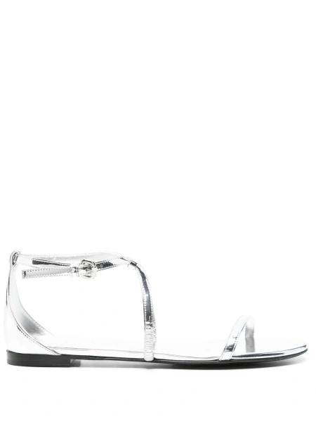 Sandale Alexander McQueen argintii din piele
