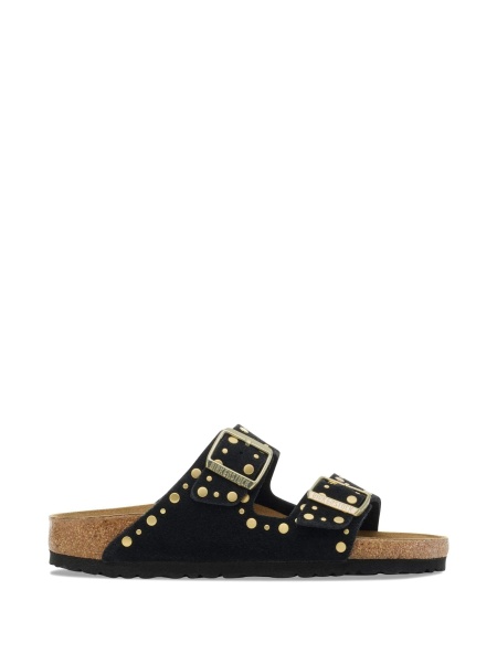 Sandale Birkenstock arizona negre din piele intoarsa