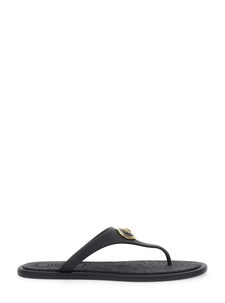 Sandale Black Slides with Medusa Detail in Rubber Woman