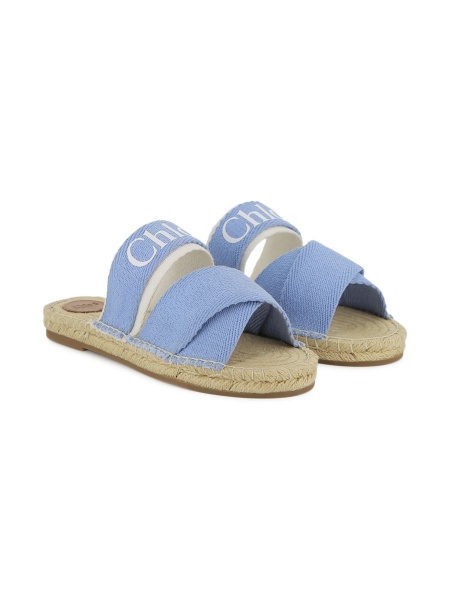 Sandale Chloe albastre din material textil