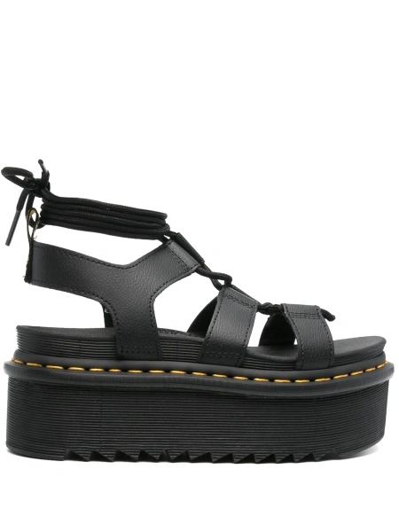 Sandale Dr. Martens negre din piele