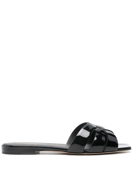 Sandale Saint Laurent negre din piele