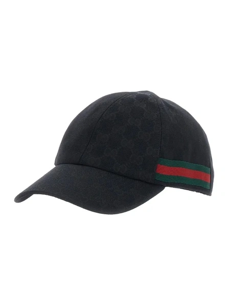 Sapca Gucci neagra din canvas GG