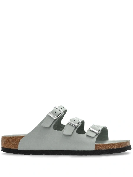 Slapi Birkenstock verzi din piele