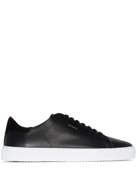 Sneakers '90 Clean' Black Low Top Sneakers with Logo Lettering on the Side in Leather Man