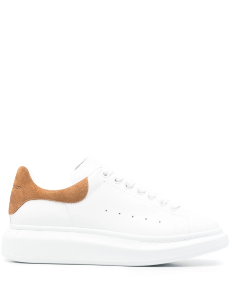 Sneakers Alexander McQueen albi din piele intoarsa si piele