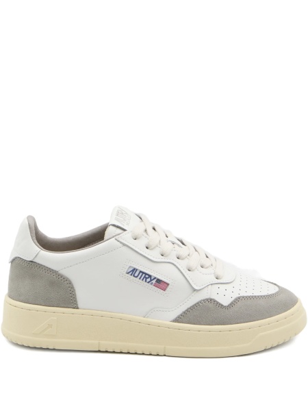 Sneakers AUTRY albi din piele intoarsa si nylon
