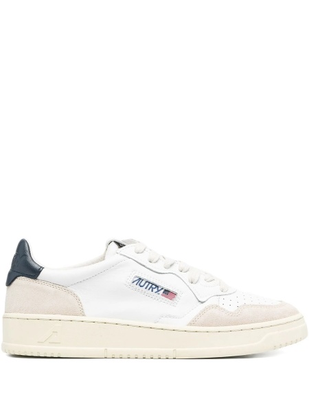 Sneakers AUTRY albi din piele intoarsa si piele