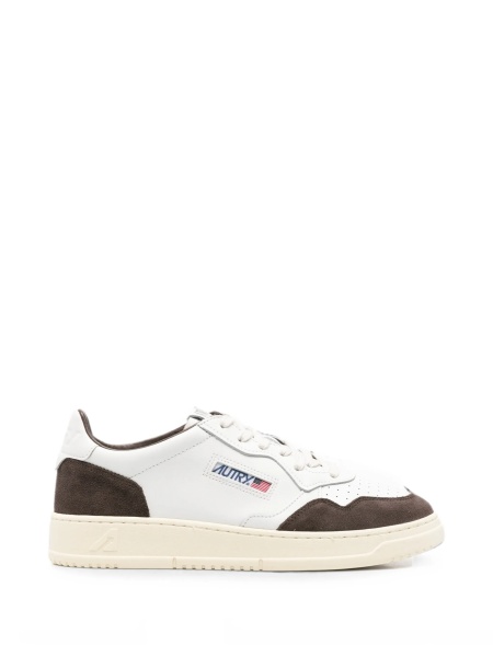 Sneakers AUTRY albi din piele intoarsa si piele