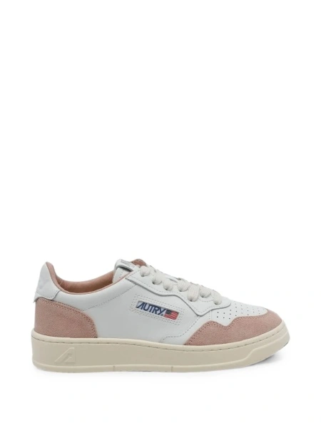 Sneakers AUTRY albi din piele intoarsa si piele
