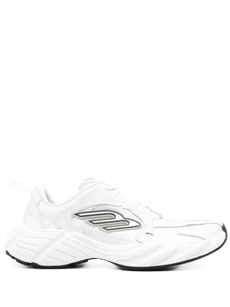 Sneakers Balenciaga albi din piele si material textil