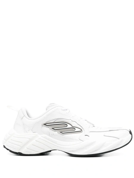 Sneakers Balenciaga albi din piele si material textil