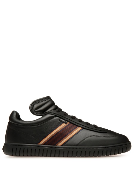 Sneakers Bally negri din piele si piele intoarsa