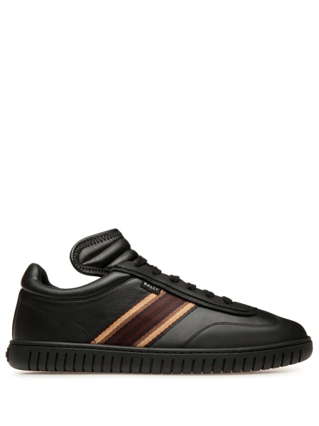 Sneakers Bally negri din piele si piele intoarsa