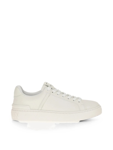 Sneakers Balmain b-court albi din piele