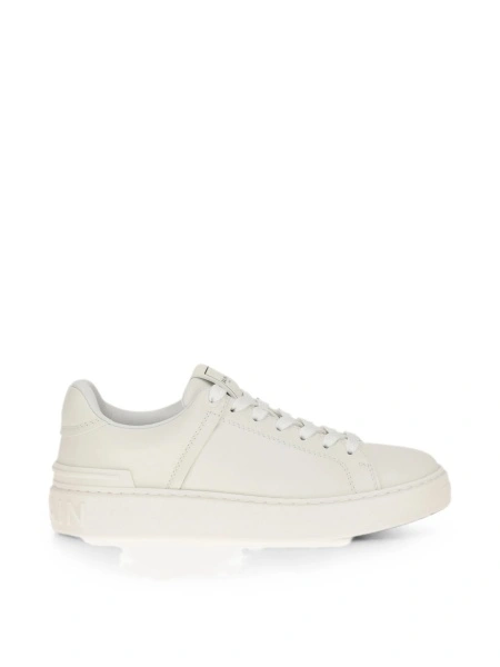 Sneakers Balmain b-court albi din piele