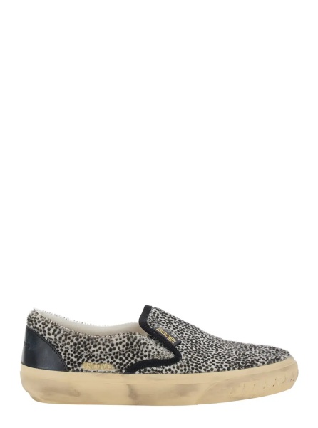 Sneakers Black Low Top Sneakers with Polka Dot Motif in Leather for Women