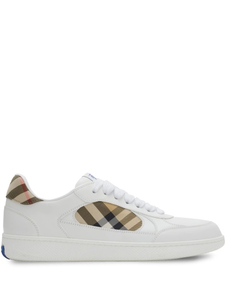 Sneakers Burberry vintage check albi din poliamida si polyester