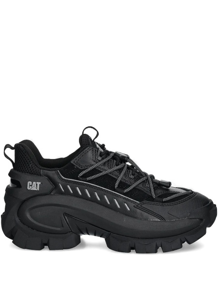 Sneakers Caterpillar negri din piele intoarsa si fibre