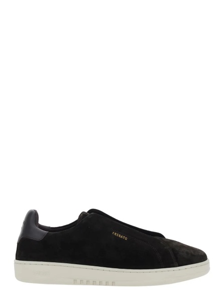 Sneakers 'Dice' Brown Laceless Low Top Sneakers with Logo Lettering on the Back in Leather for Men