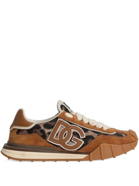 Sneakers Dolce & Gabbana maro din poliamida si piele