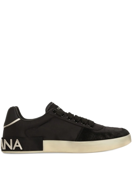Sneakers Dolce & Gabbana negri din piele si poliamida
