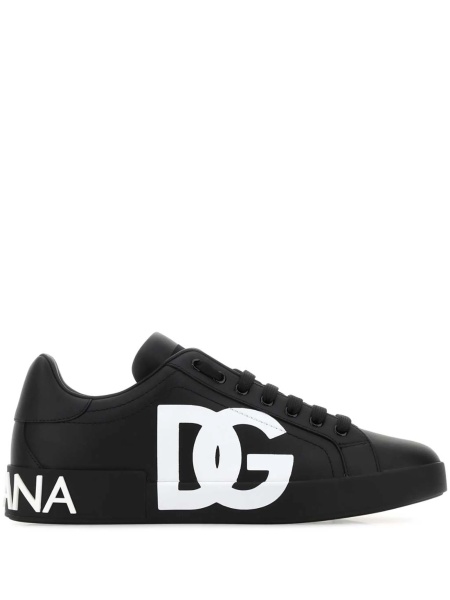 Sneakers Dolce & Gabbana Portofino negri din poliamida si vascoza