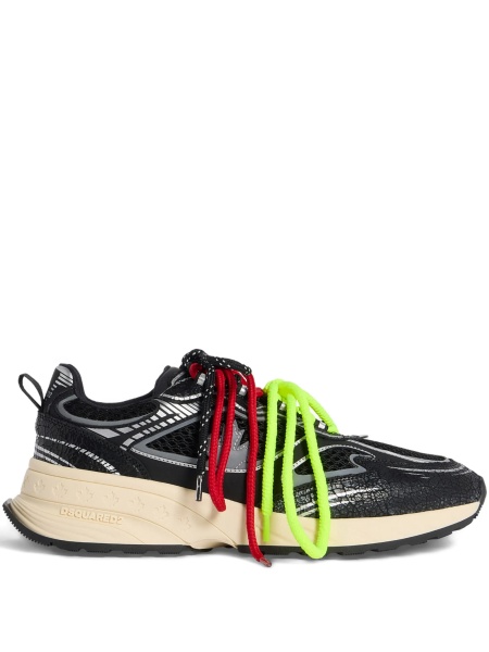 Sneakers DSQUARED2 negri din material textil si piele