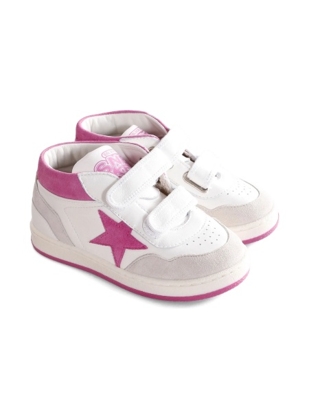 Sneakers Golden Goose albi din piele si piele intoarsa