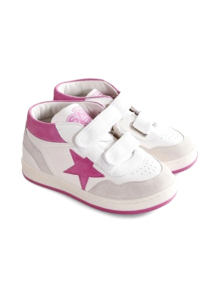 Sneakers Golden Goose albi din piele si piele intoarsa