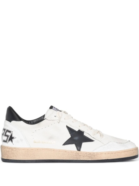 Sneakers Golden Goose ball star albi din piele