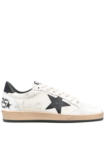 Sneakers Golden Goose ball star albi din piele