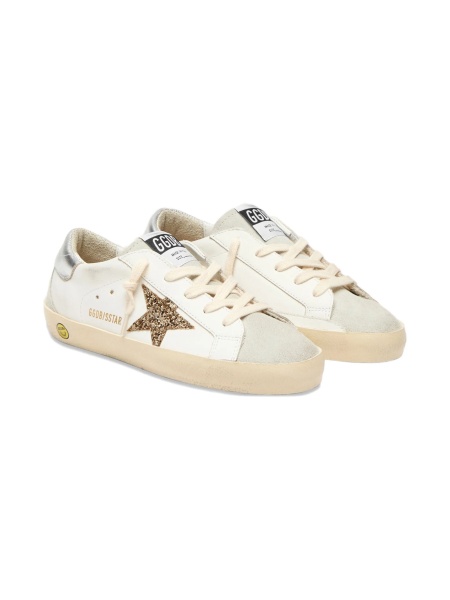 Sneakers Golden Goose star albi din piele si piele intoarsa