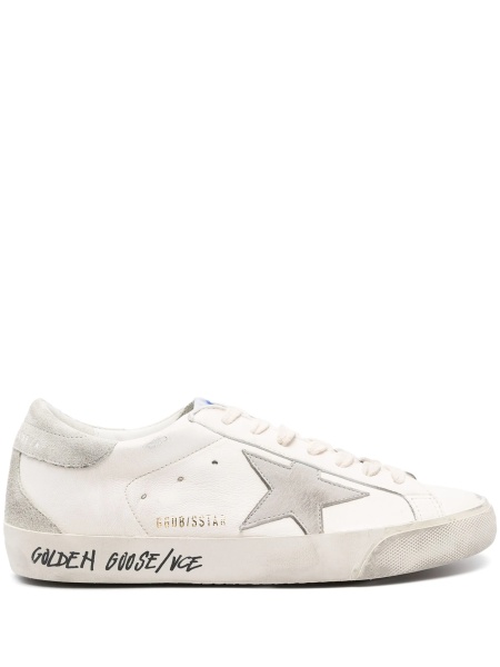 Sneakers Golden Goose star albi din piele