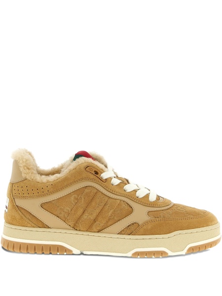 Sneakers Gucci neutri din piele intoarsa