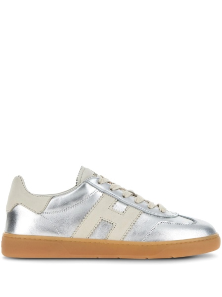 Sneakers Hogan argintii din piele