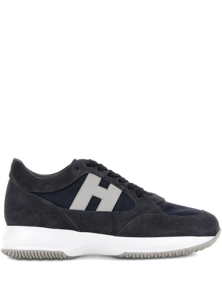 Sneakers Hogan interactive albastri din piele si poliamida