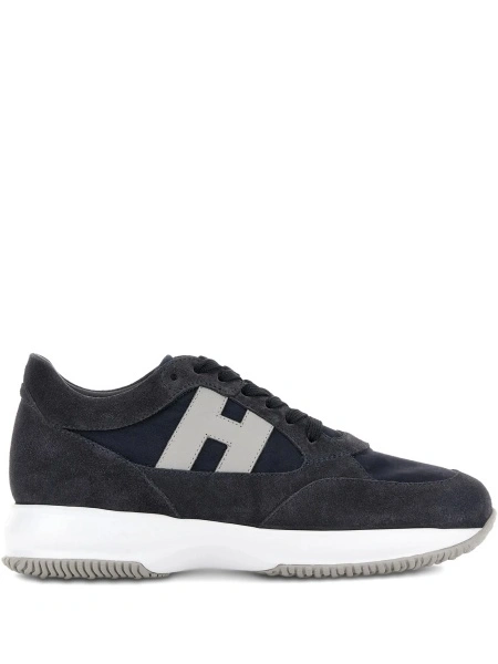 Sneakers Hogan interactive albastri din piele si poliamida