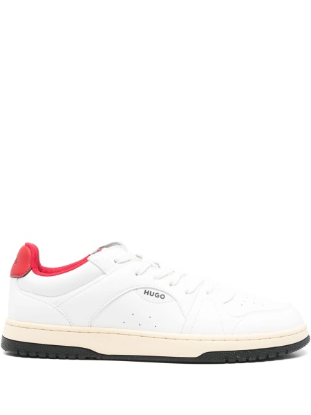 Sneakers Hugo Boss albi din material textil si poliuretan