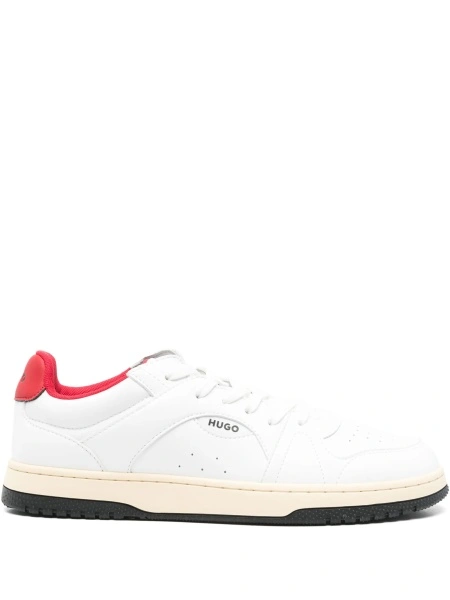 Sneakers Hugo Boss albi din material textil si poliuretan