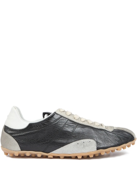 Sneakers Maison Margiela negri din piele intoarsa si piele