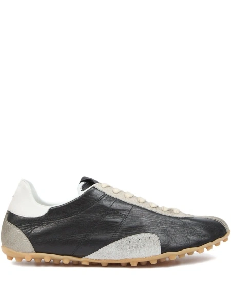 Sneakers Maison Margiela negri din piele si piele intoarsa