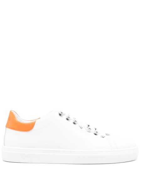 Sneakers Moschino albi din piele