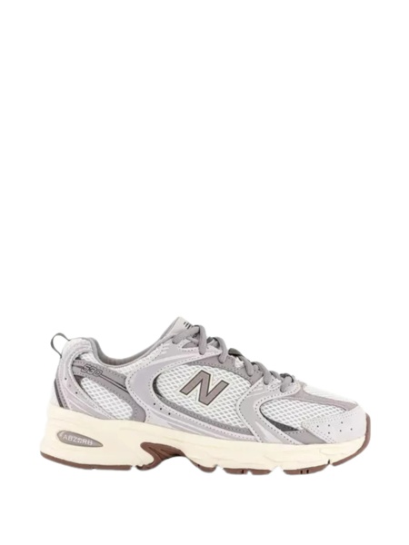 Sneakers New Balance gri din piele intoarsa si plasa
