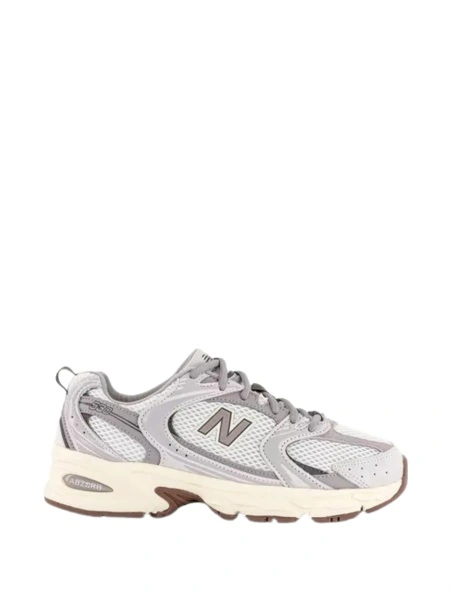 Sneakers New Balance gri din piele intoarsa si plasa