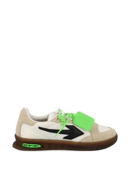 Sneakers Off-White neutri din piele intoarsa