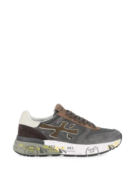 Sneakers Premiata gri din poliuretan si piele